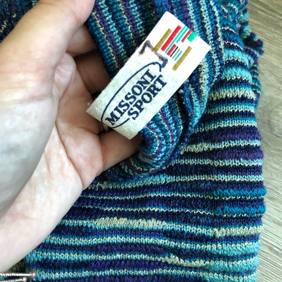 Vintage Missoni striped wool mohair knit sweater L - Picture 8 of 8